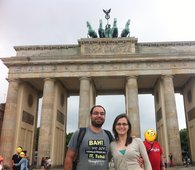 Elvio and Dani in front of the Brandenburg Gate Elvio and Dani in front of the Brandenburg Gate