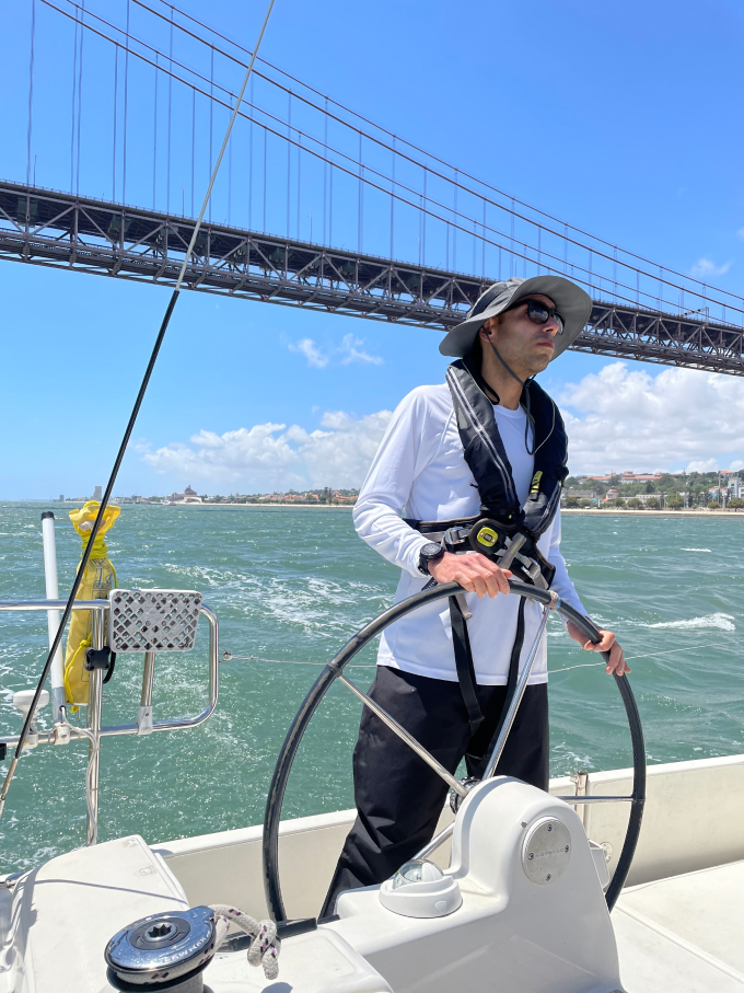 Elvio sailing in Lisbon, Portugal Elvio sailing in Lisbon, Portugal